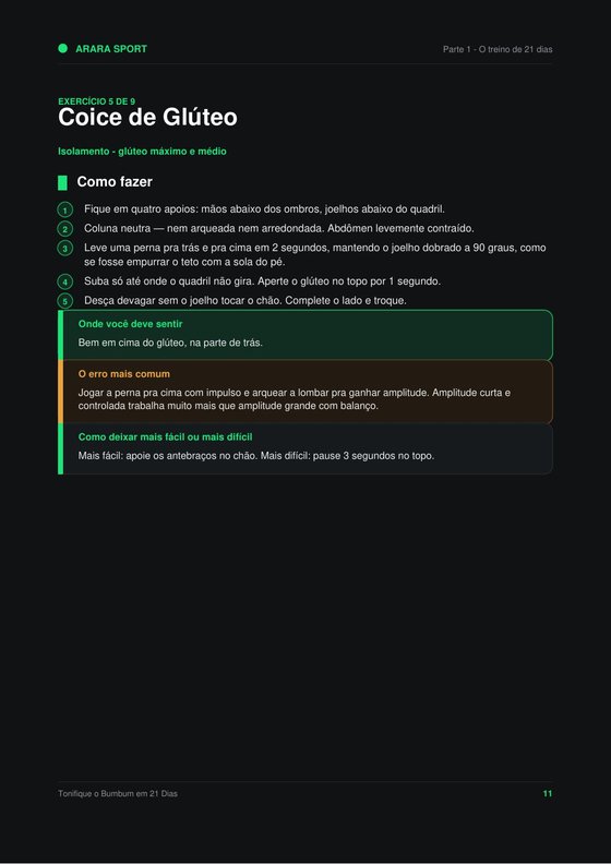 Calendário dos 21 dias no guia